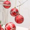 6pcs 8cm Painted Christmas Balls Ornament Plastic Christmas Tree Pendant  Home Xmas Decor