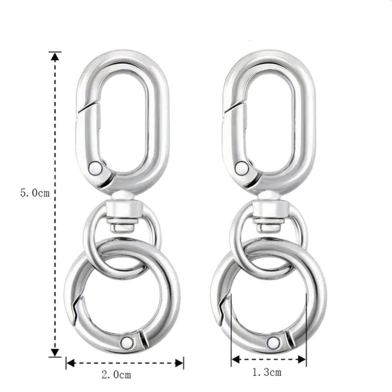 Metal Double Opening Swivel Spring Snap Hooks 2/10Pcs Durable Clasp Clips for DIY Craft Pet Leash Camping Supplies