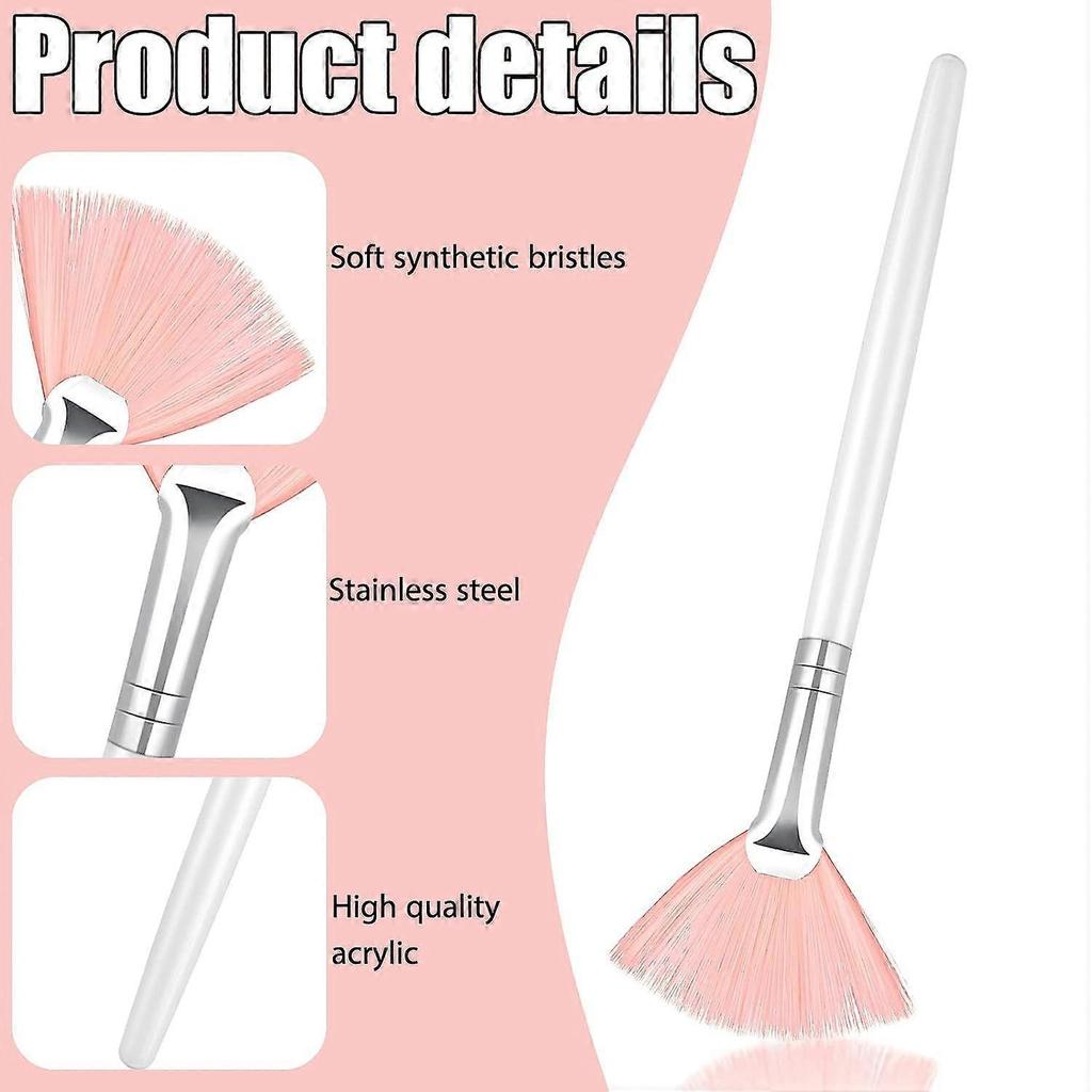 14-Pack Fan Brush Facial Applicator Brush Soft Fan Brush Acid Applicator Brush (Pink)