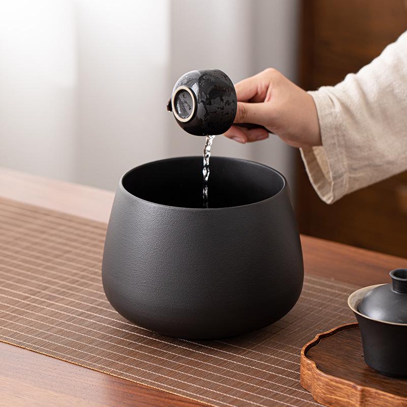 Jian Shui Ceramic Tea Waste Bowl & Brush Set