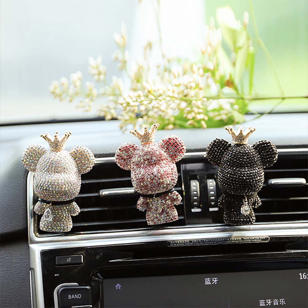 Creative Crown Diamond Cute Bear Car Fragrance Perfume Clip Air Outlet Aroma Air Fresher Decoration Accessories Aromatherapy