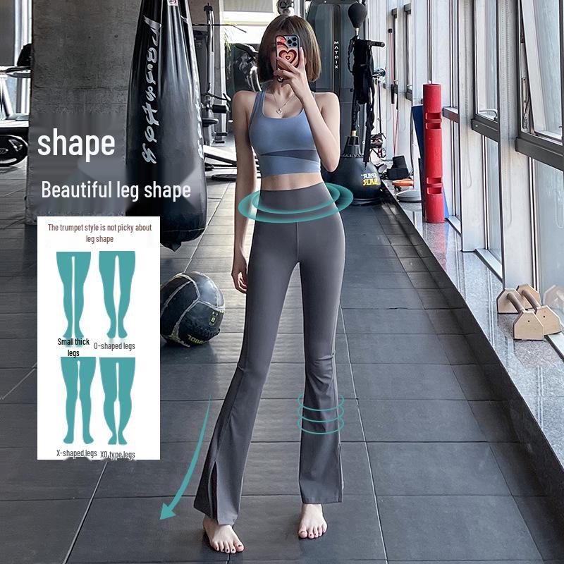 High-Waisted Hip-Lifting Flared Yoga Pants for Running & Training