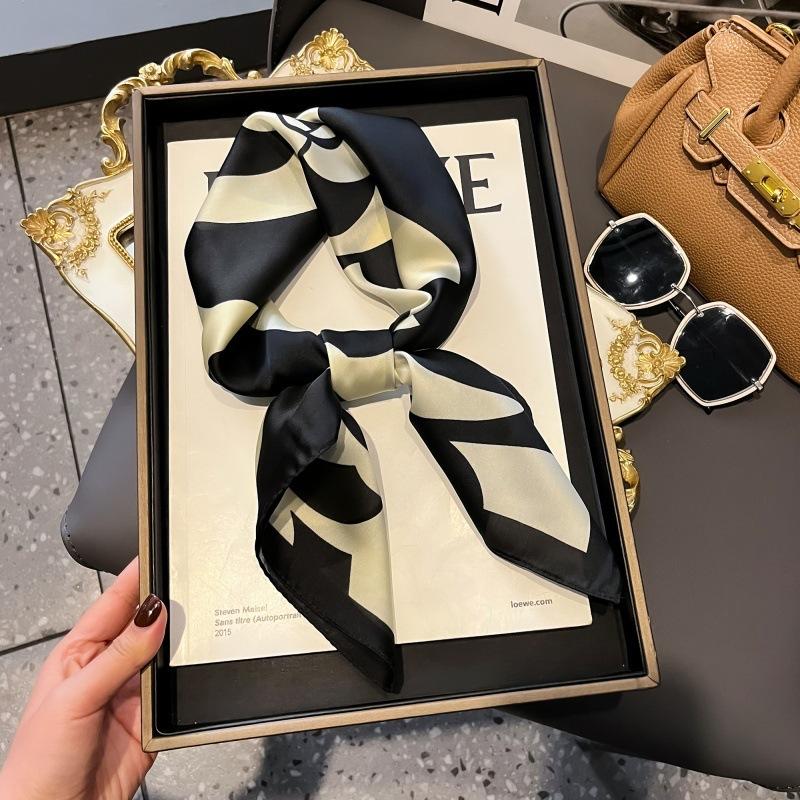 High-end large square scarf silk scarf women's new versatile neck summer thin bag head mother scarf with shawl