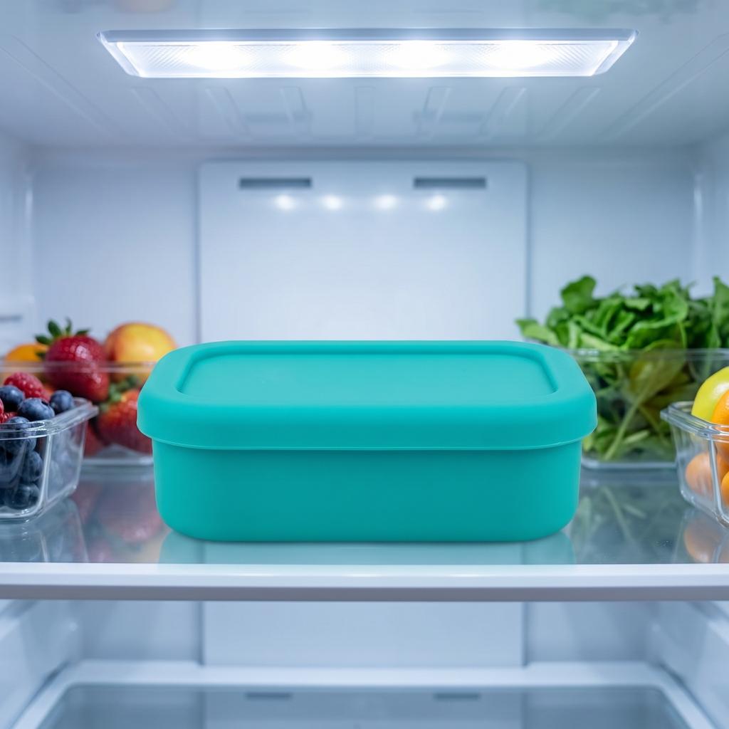 Small Silicone Food Storage Container with Airtight Lid for Lunch Bento and