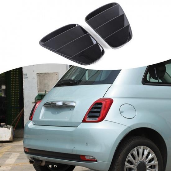 Gloss Black Rear Tail Light Louvres Cover Trim For Fiat 500 Abarth 595 695 16+