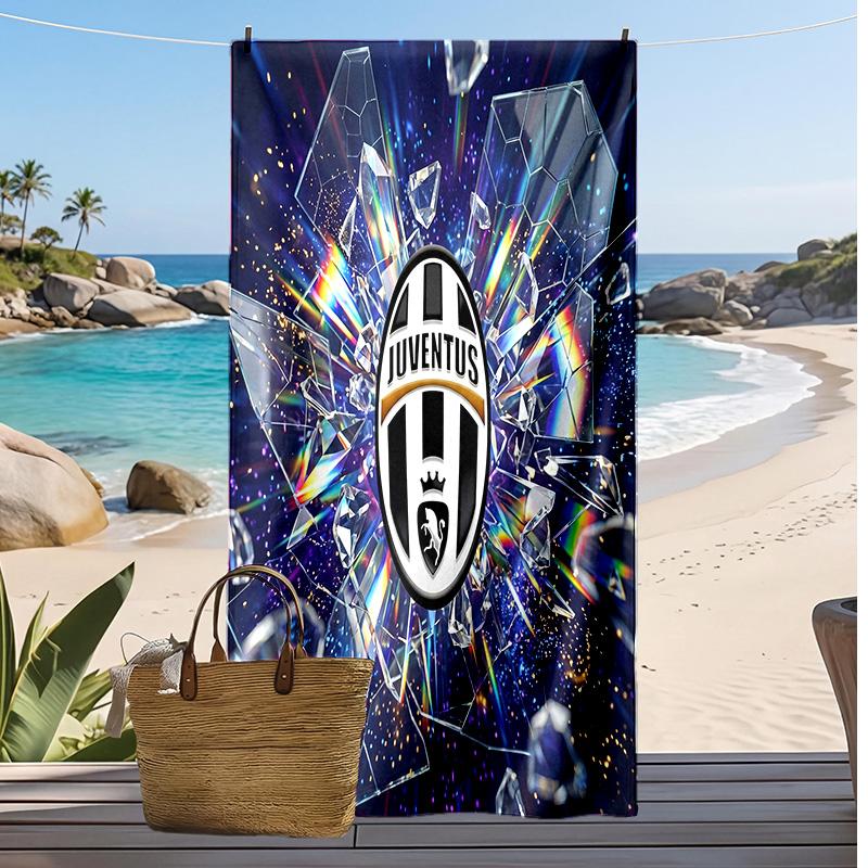 Juventus FC Printed Beach Towel Quick Dry Soft TowelPortable Large Rectangular Beach Blanket for Travel Swimming Pool