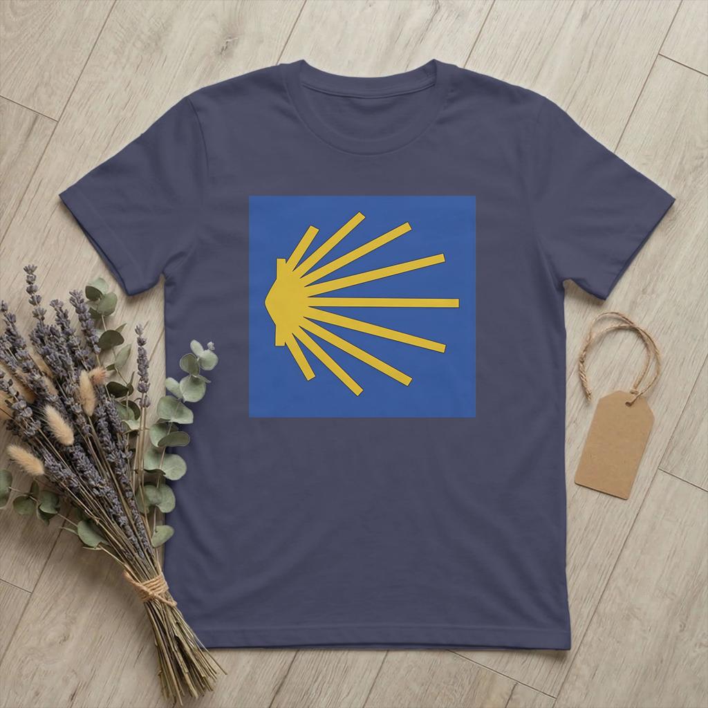 Unisexs TShirts El Camino De Santiago Hiking Funny Pure Cotton Tees Short Sleeve St James Way T Shirt Round Neck Clothing Print
