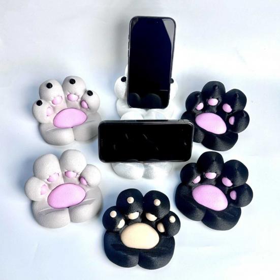 3D Printed Cat Paw Phone Stand Cute Desktop Holder for Mobile Phone & Tablet Creative Gift for Cat Lovers And Office Decor