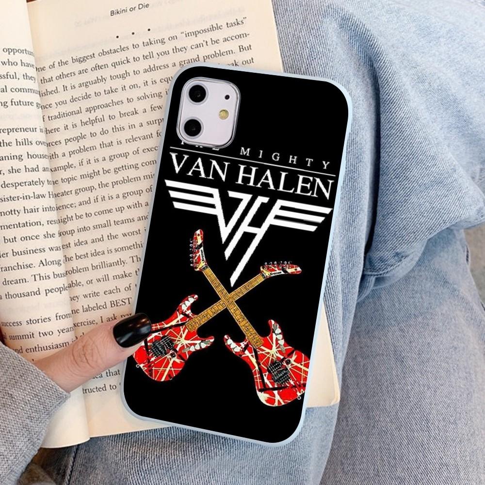 E-Eddie V-Van-Halen Music Guitar Phone Case For IPhone 14 11 12 13 Mini Pro Xs Max 8 7 6 6S Plus X XR Solid Candy Color Case