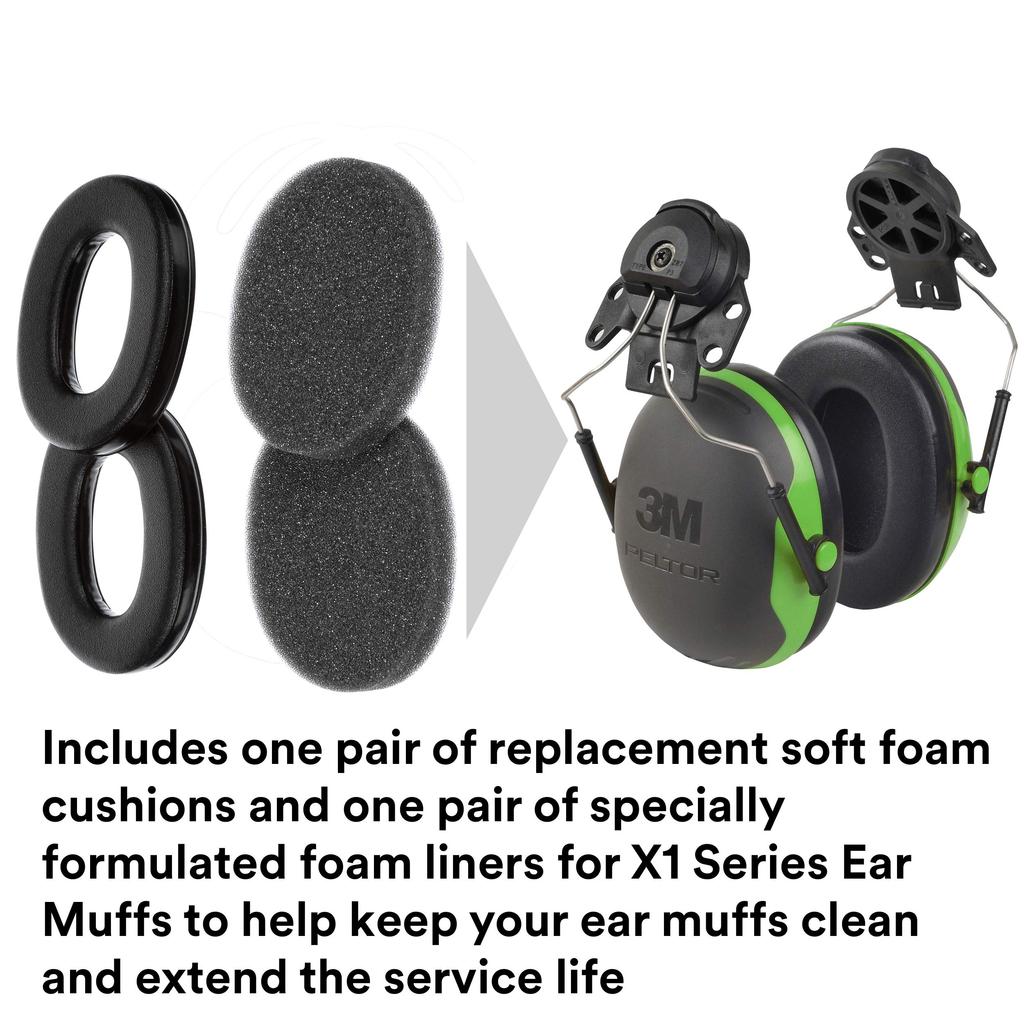 3M PELTOR Earmuff Hygiene Replacement Kit HYX1 for X1 Series Ear Cushions and Foam Inserts Sealing Rings