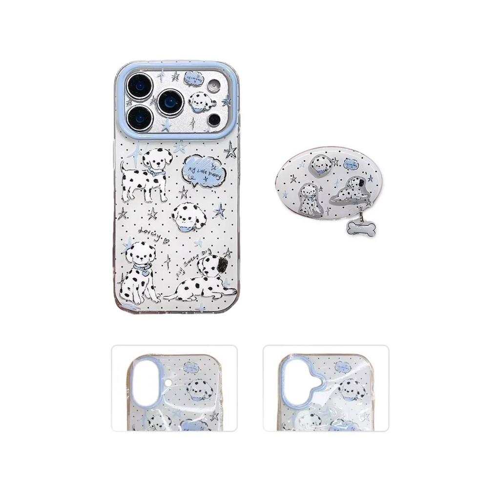 Graffiti Hand-drawn Cartoon Spotted Dog Dog Bone for Apple 17promax Mobile Phone Case Iphone16pro New