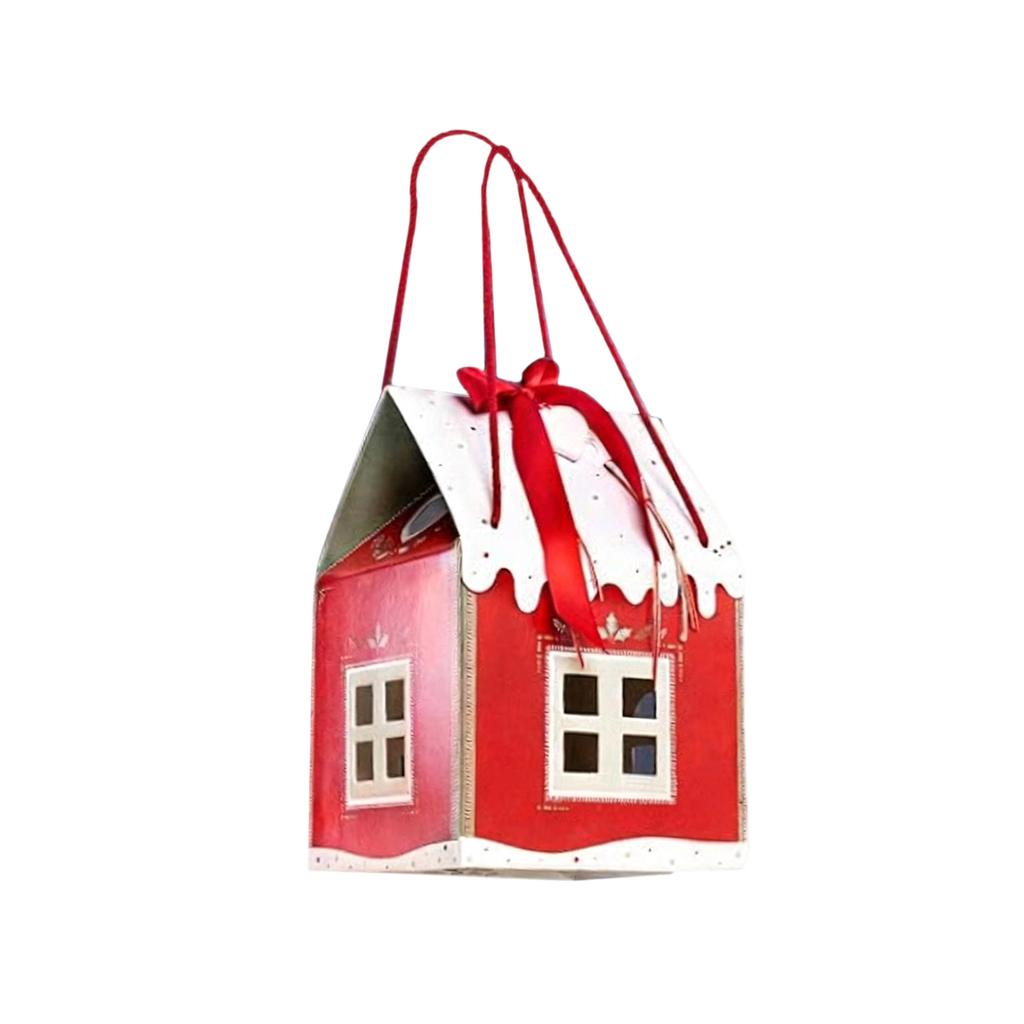 Christmas Cottage Gift Box,  Up Christmas House Gift Boxes, Paper Boxes For Holiday Party Favors, Cookie Candy Packaging, Festive Goodie Bag