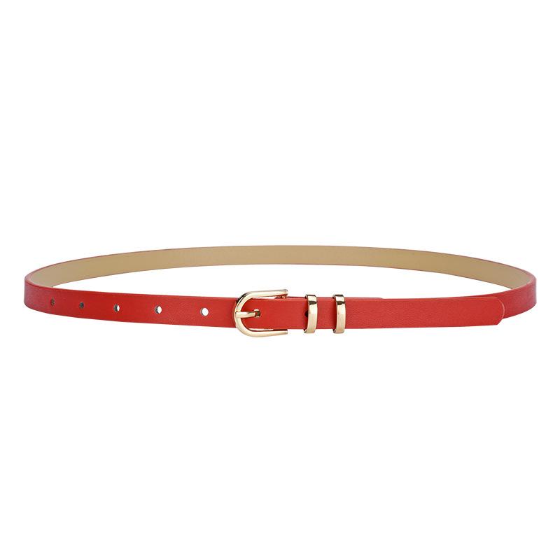 

Summer Small Fresh Dress Decorative Thin Belt Women S Simple Pin Buckle Belt Women Length 106 Width 1.4 красный