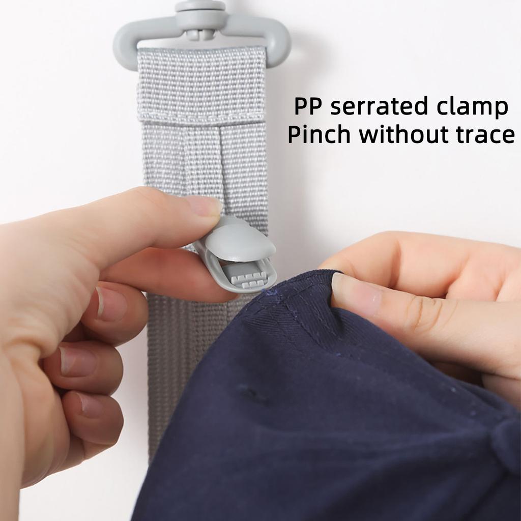 Baseball Cap Storage Rack With 8 Clips Holder Multi-Functional Cap Organizer Collection Hooks Storage Device Door Closet Hanger