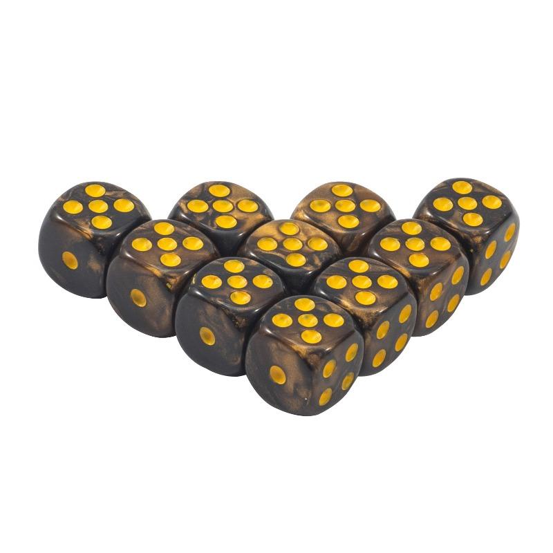 9/10 шт./коробка 16 мм Однотонные Прозрачные Цветные Игровые Кубики Настольная Игра Числовые Кубики Квадратной Формы Разноцветные Кубики с Точками 10pcs
