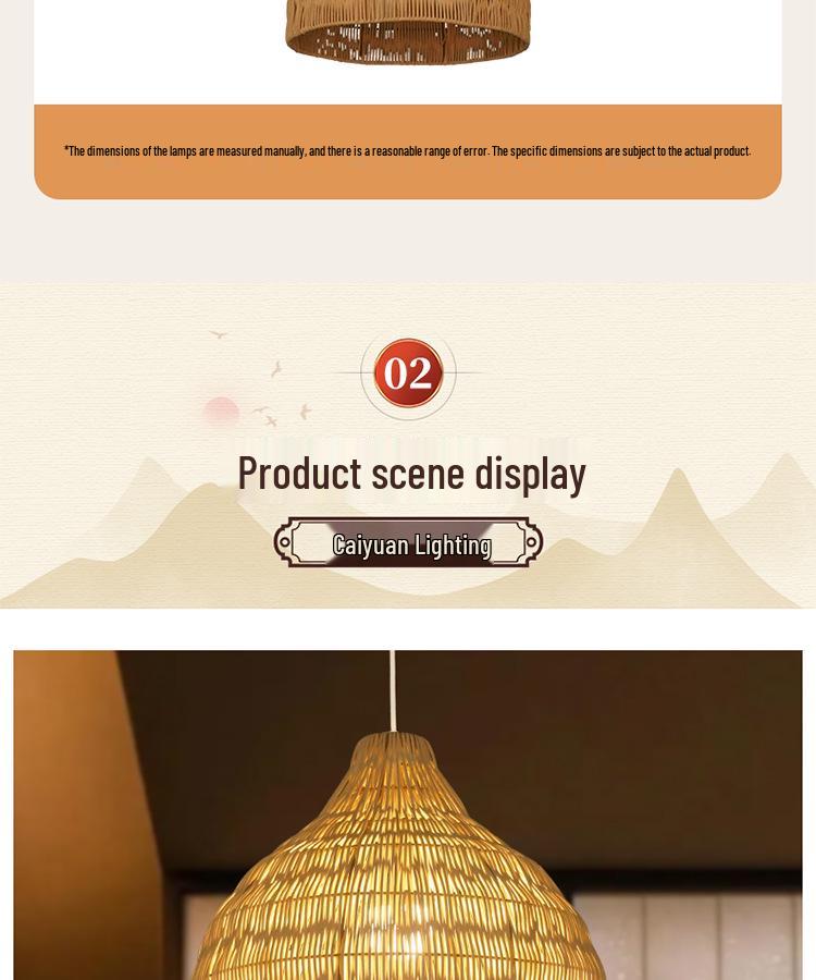 Wabi-Sabi Bamboo Rattan Pendant Lamp: Zen-Inspired Teahouse Lighting