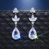 Exquisite Women'S Water Drop Large Zircon Earrings, Versatile Silver Plated Earrings