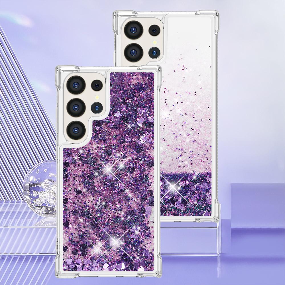 Bling Glitter Liquid Quicksand Phone Case For Samsung Galaxy S25 Edge S24 S23 S22 Ultra S21 Plus S20 FE 5G Anti Fall Clear Cover