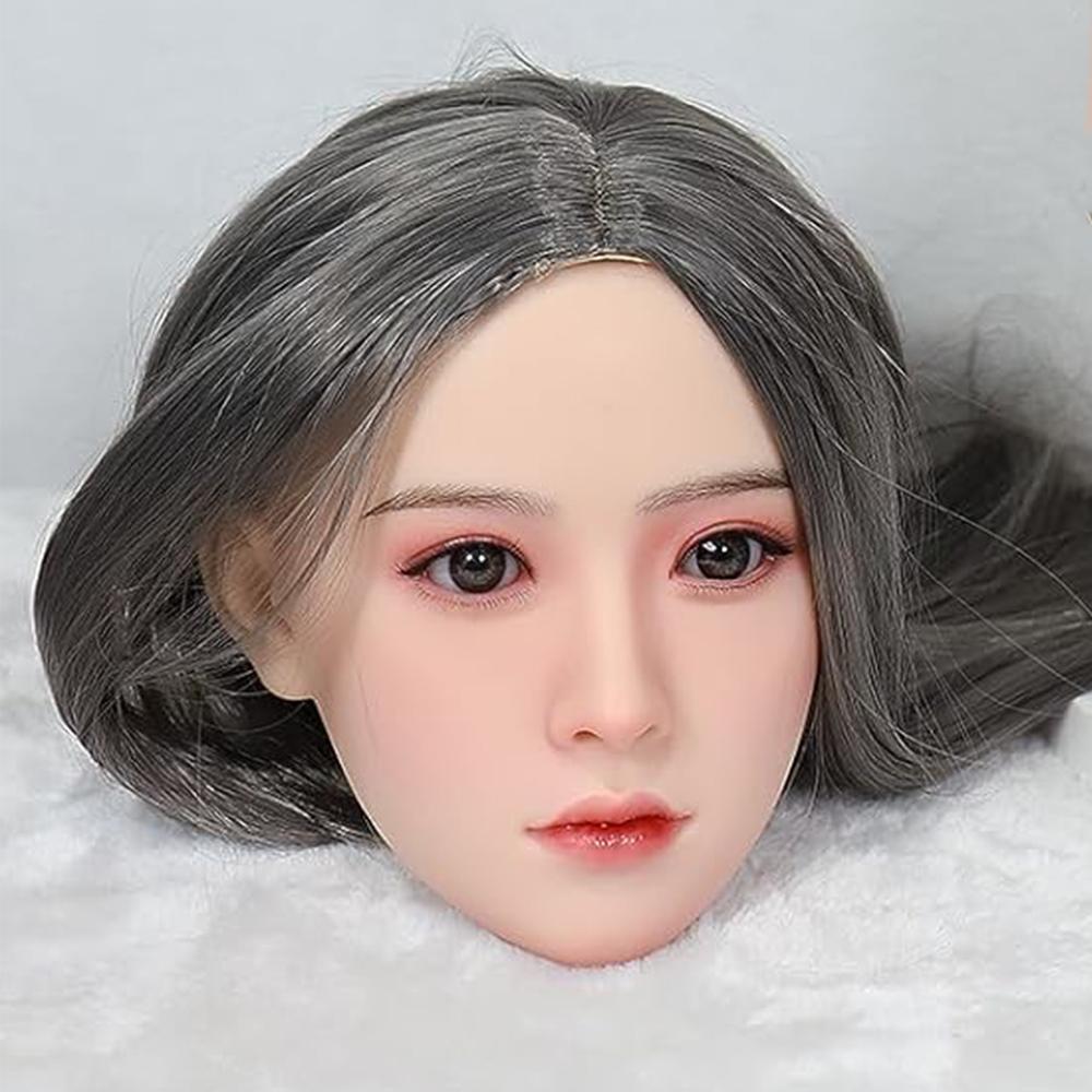 100% Silikonkopf Standardperücke Geeignet für 130-180CM Sexpuppenkörper 2 Verbindungsmethoden Sexspielzeug Mannequins Silikonköpfe GJ051