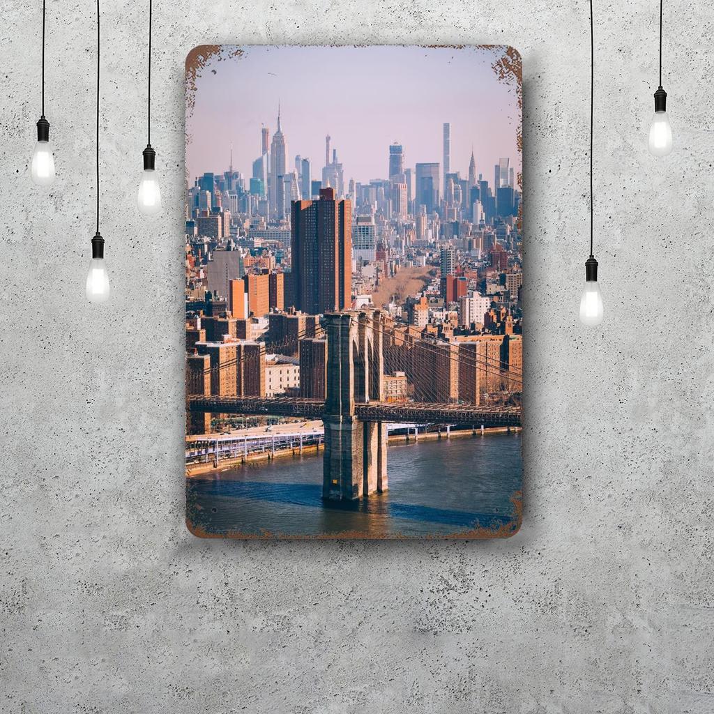 nyc skyline Vintage Metal Tin Signs Posters Decor Retro Metal Plaque Wall Art Decor for Garage Bar