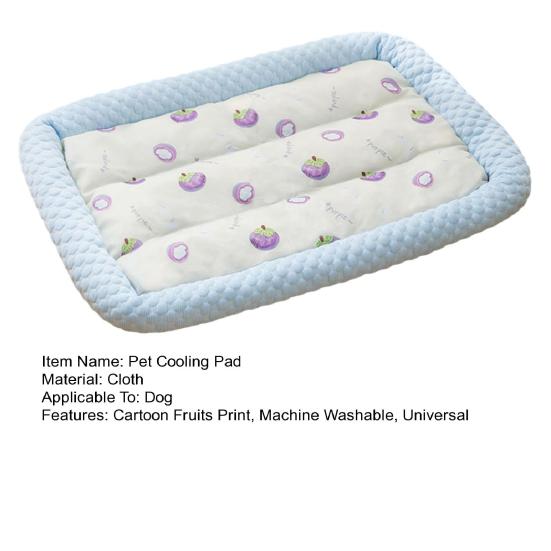 Pet Cooling Mat Cartoon Fruits Print Machine Washable Dogs Cats Sleeping Pad Non-slip