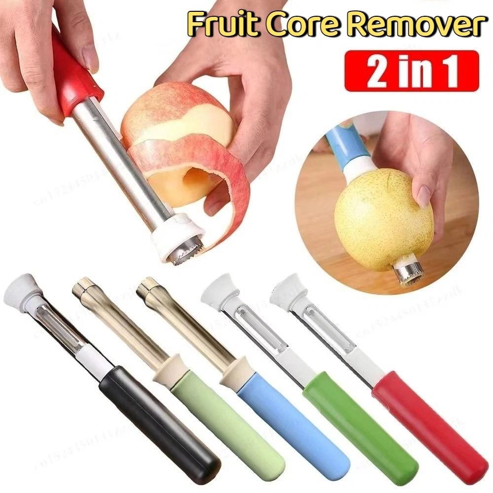 2 in 1 Fruit Core Remover Telescopic Rust-proof Core Removal Tool Anticorrosive Anti Slip Handle Fruit Peeler Fruit Vegetable