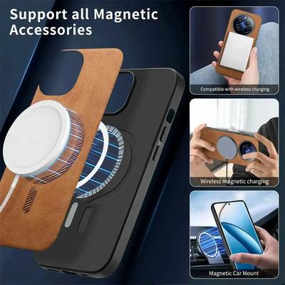 For Realme 13 Plus 13pro+ Luxury Leather for Magsafe Magnetic Wireless Charging Shockproof Matte Cover for Realme 11 12pro 13 Pro Plus Realme13