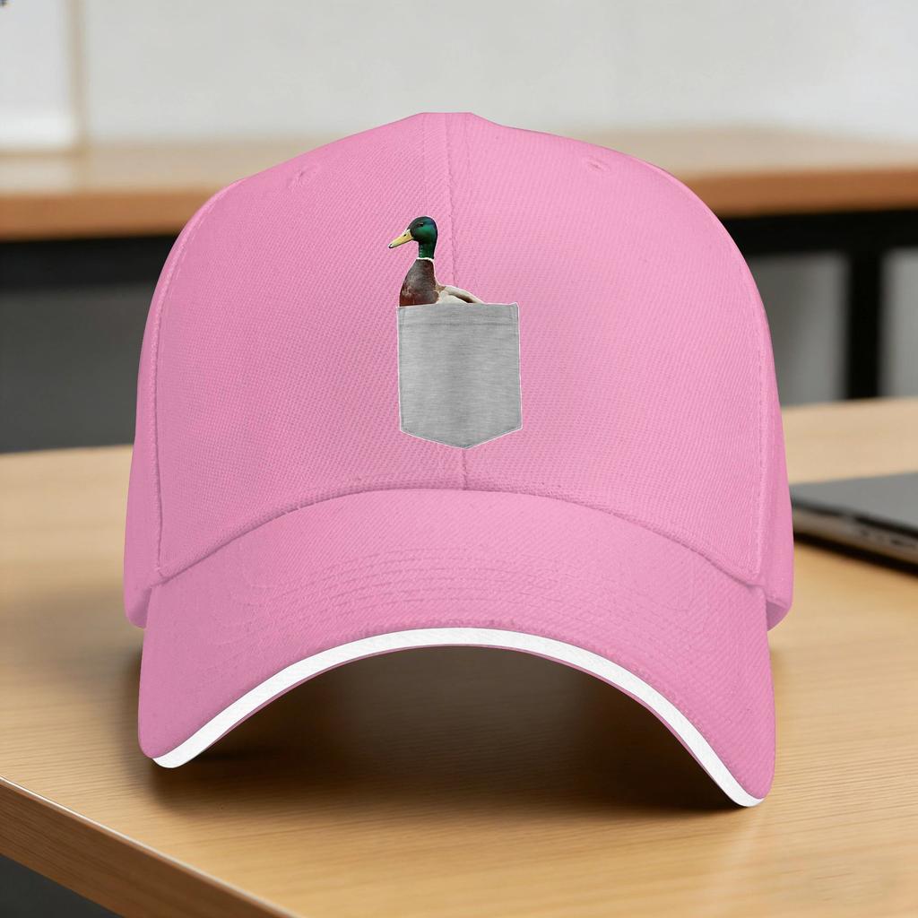 Your Pocket Funny Mallard Duck Peeking Ou Baseball Cap Vintage Female Male Design Hiking Fishing Baseball Caps Gift Idea