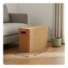 Braided Container Basket with Lid Sturdy Frame Rattan Style Storage Box Handwoven Woven Decorative