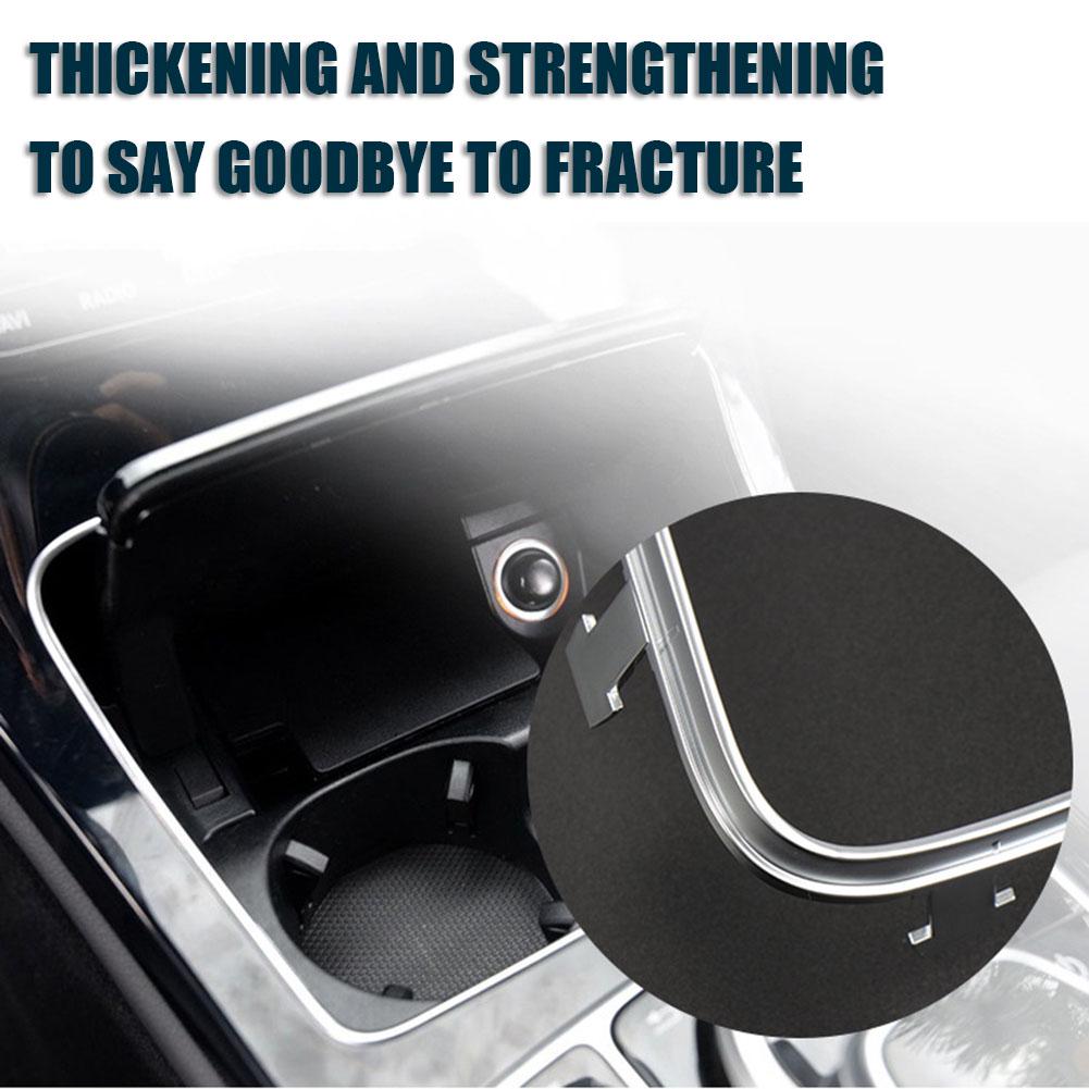 Car Water Cup Holder Strip Silver Chrome Frame Ashtray Cover Plating Strip for Mercedes Benz C GLC Class W205 W253 15-20