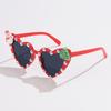 New Year Christmas Sunglasses Love Shaped Female Heart Sun Glasses Cartoon Christmas Tree Party Eyeglasses