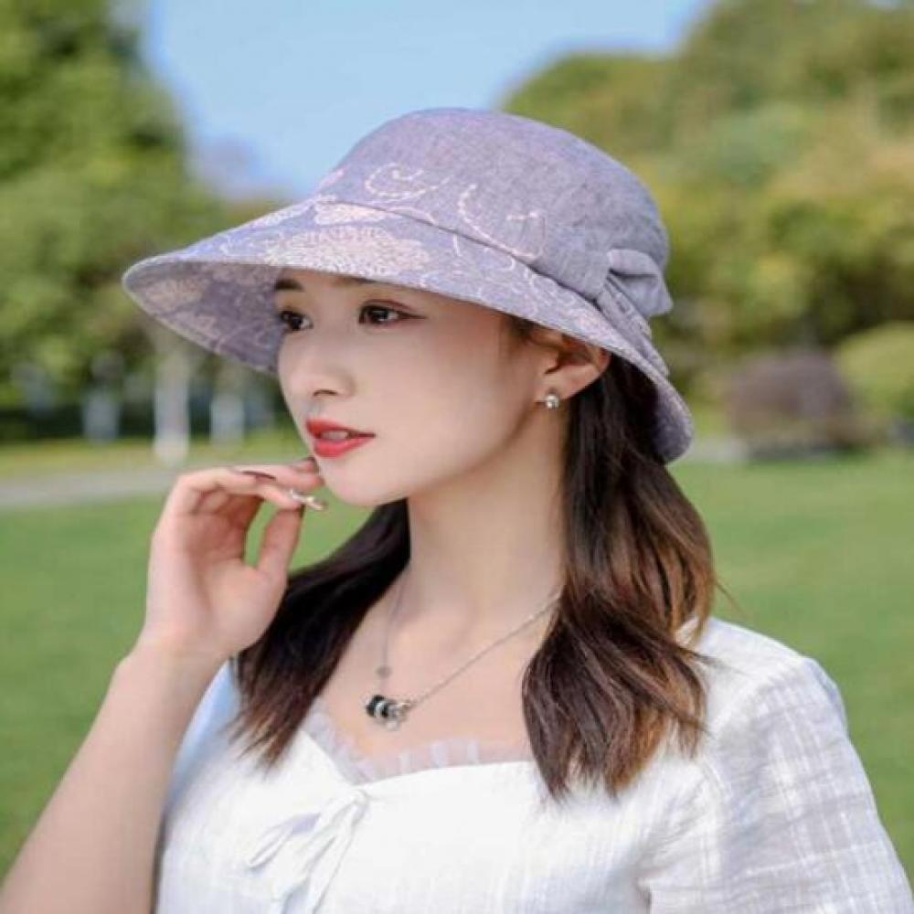 New ArrivalS Open Run Women S Bucket Hat Flower Sun Cap Tie Model