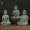 Statua Giardino Buddha Decorazione Acquario Mini Statuetta Buddismo Arredo Scrivania Tavolo Statua Zen Casa Sabbia Verde Thailandia