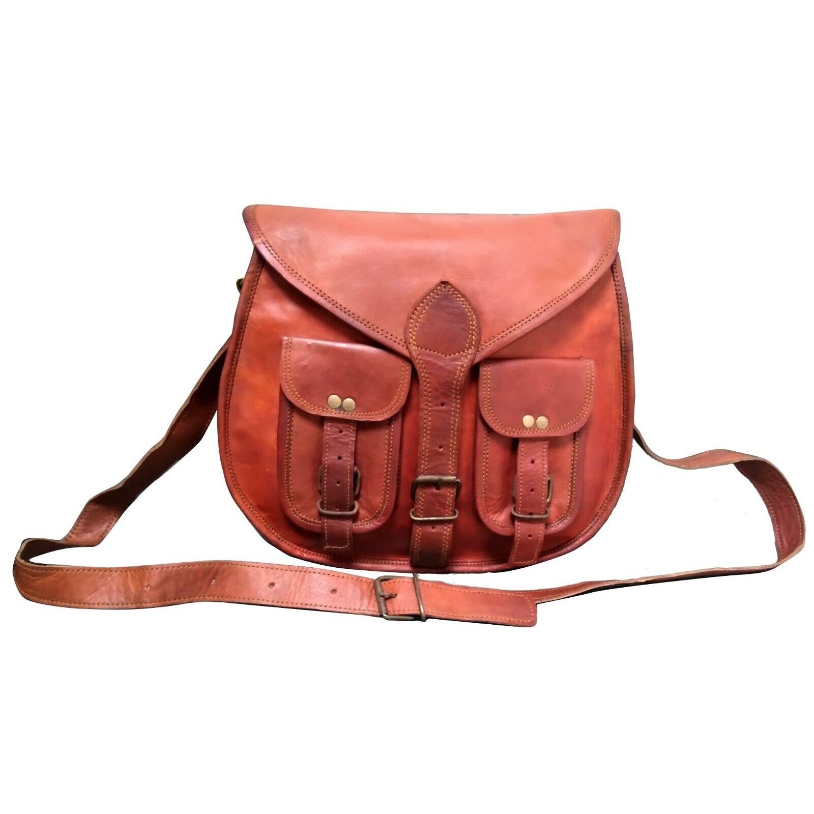 Сумка женская новая натуральная козья кожа винтажная сумка-мессенджер через плечо большая — фото 3