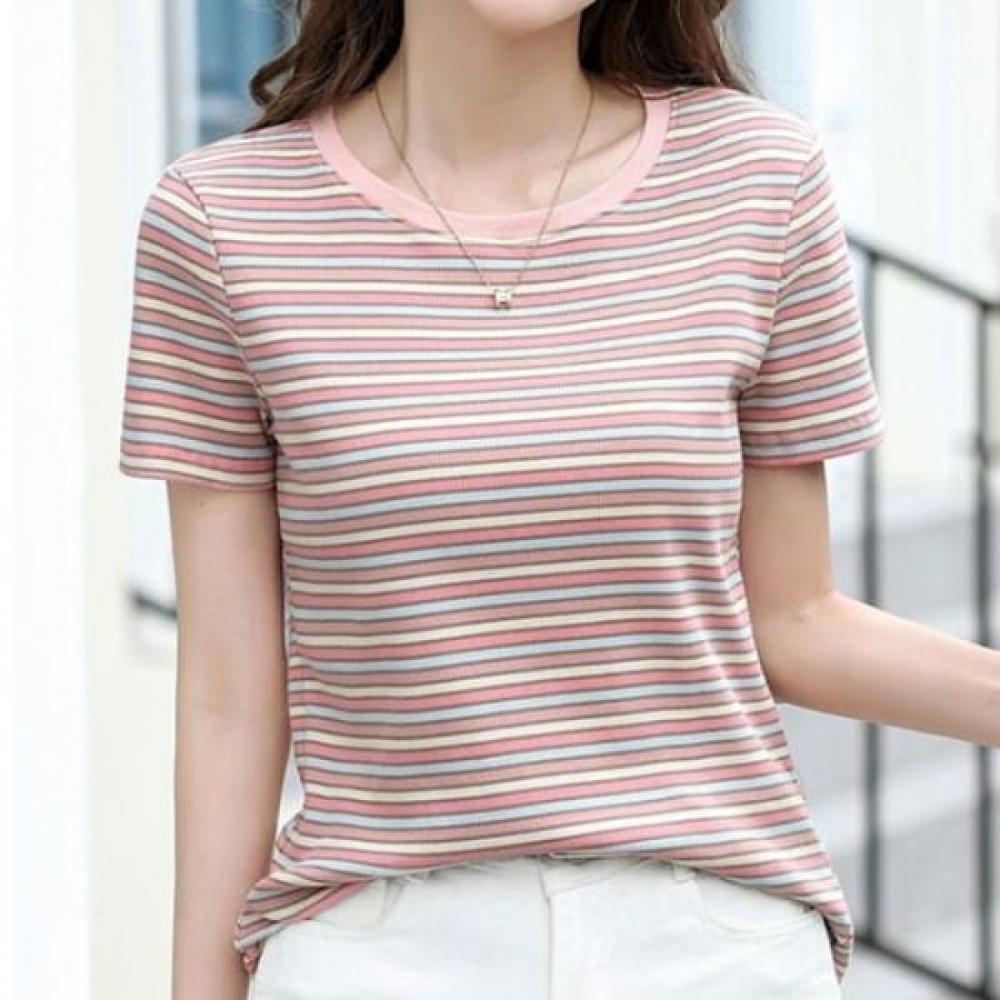 Navava Men Casual STriped Round Neck ShorT Sleeve T shirT nT2305
