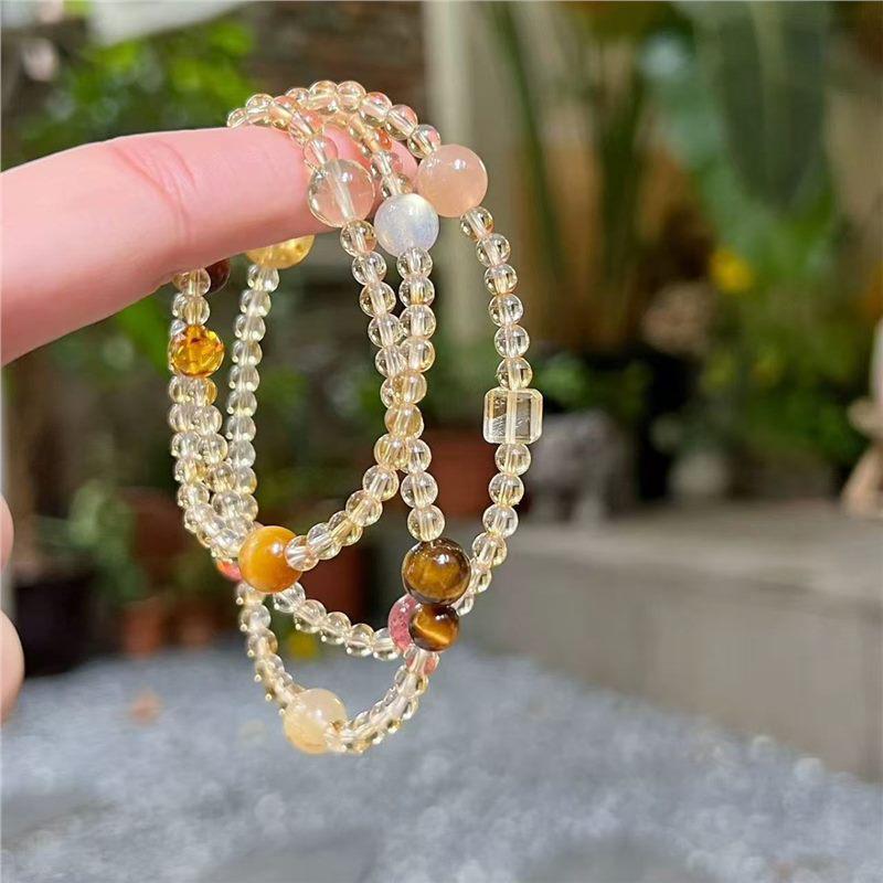 Sweet Cream Citrine Multi-Treasure Bracelet: Stylish, Versatile Gift for Her in Exquisite Crystal Jewelry
