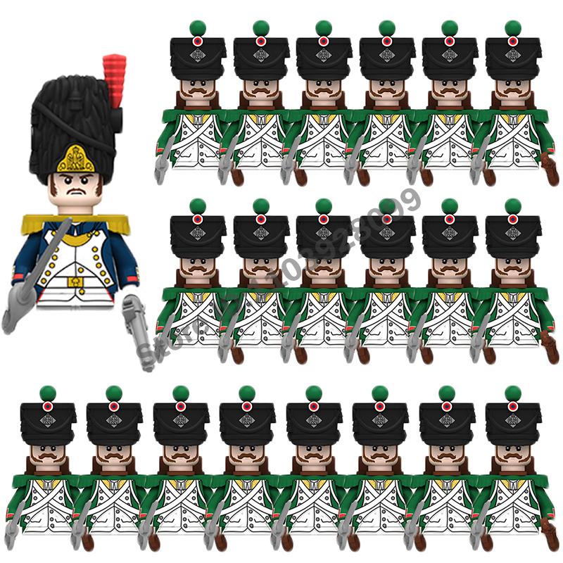 Medieval Military Building Blocks Napoleonic Wars Castle Knight Soldier Figures Weapons Guns British French Marshal Infantry Toy
