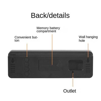 Digital Alarm Clock LED Desk Alarm Clock Multifunctional USB Charging Electronic Wall Clock Bedside Alarm Clock for Home Office