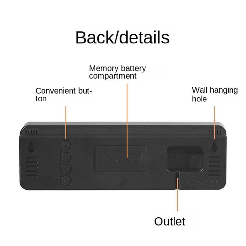 Digital Alarm Clock LED Desk Alarm Clock Multifunctional USB Charging Electronic Wall Clock Bedside Alarm Clock for Home Office China Mainland