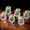 Simple Mini Shot Glasses Cups,Creative Cocktail Glass Cup Set With Wooden Tray,Shot Glass Cup,Liquor Sake Glasses Cup,Bar Tool