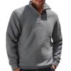 Men's Solid Color Stand Collar Button Sweatshirt Hoodie Men's Sports Large Size Casual Sweatshirt