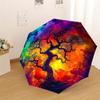 1PC Tree of Life Cosmic Art Pattern Small Travel Automatic Folding Umbrella, Compact Windproof Umbrella, Automatic Open/Close ,Gift-091533