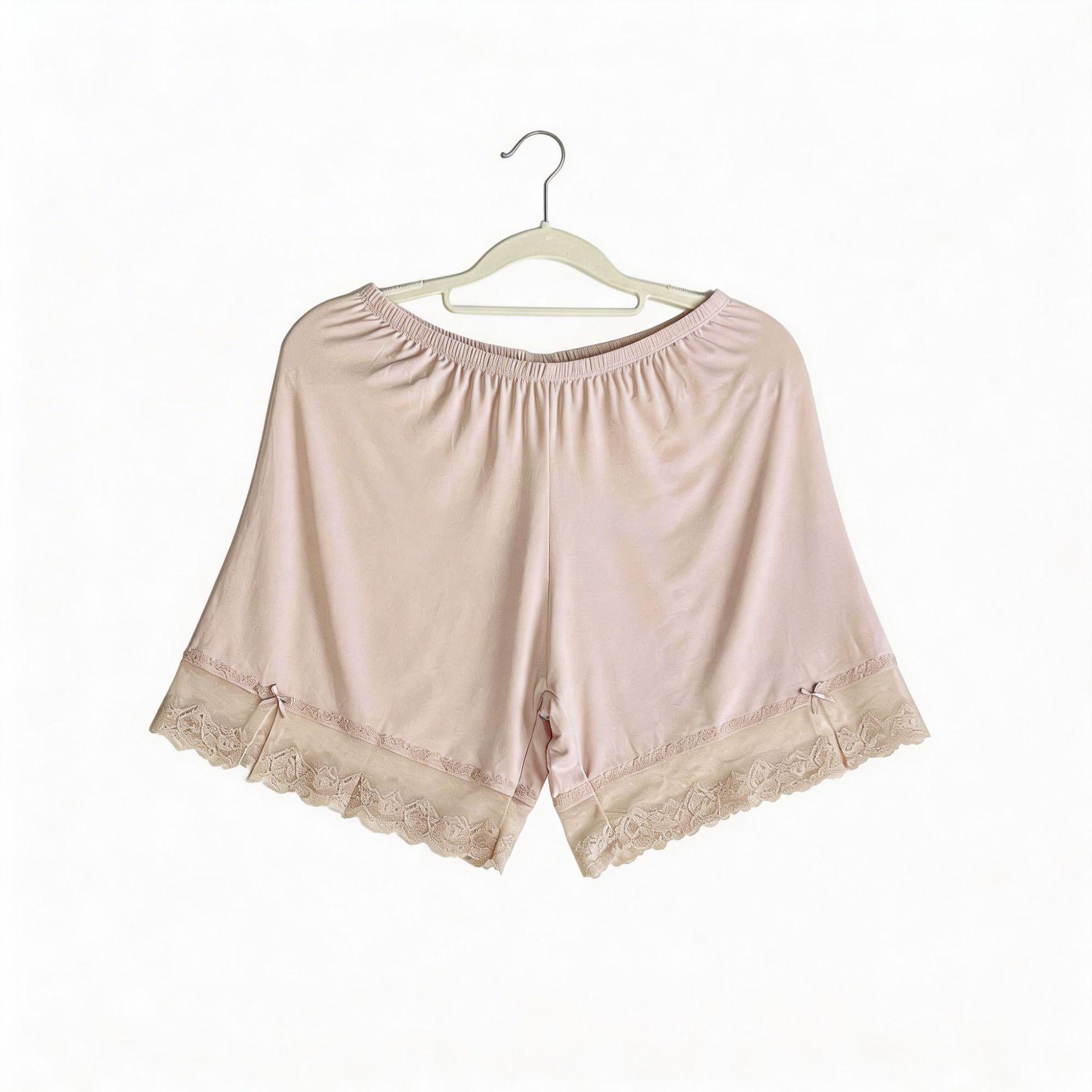 

2026 Women s Summer Lace Bow Anti-Exposure Loose Safety Underpants One Size (Recommended 80-135 jin)