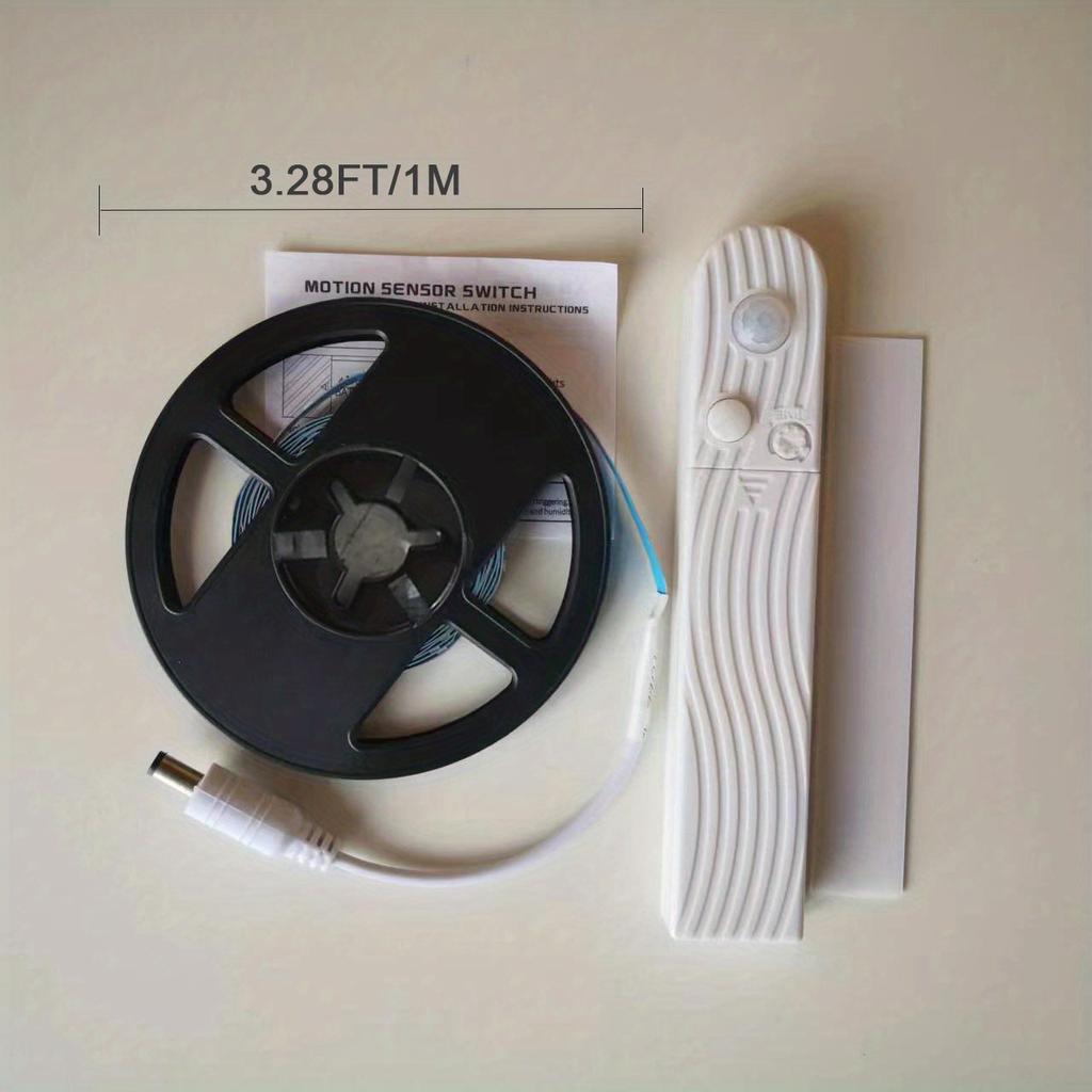 Flexible Adhesive Battery Box Human Body Sensor Light, Warm White Multi-mode LED Strip, Long Strip Lights for Stairs, Wardrobe, Study, Bedroom