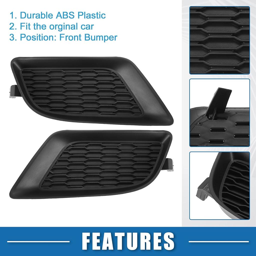 Auto Front Nebelscheinwerfer Abdeckung Gitter Links Rechts Nr. 68092571AA/68092570AA für Dodge Charger Pursuit R/T SE SRT8 SXT 2011-2014 ABS Kunststoff Schwarz (2er Set)