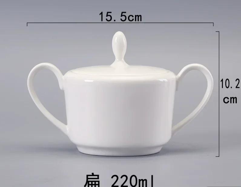 Handle White Porcelain Latte Coffee Milk Pot, Mini Milk Can, Sauce, Drainage Cup, Sugar Can, Coffee Utensils, Hotel Tableware