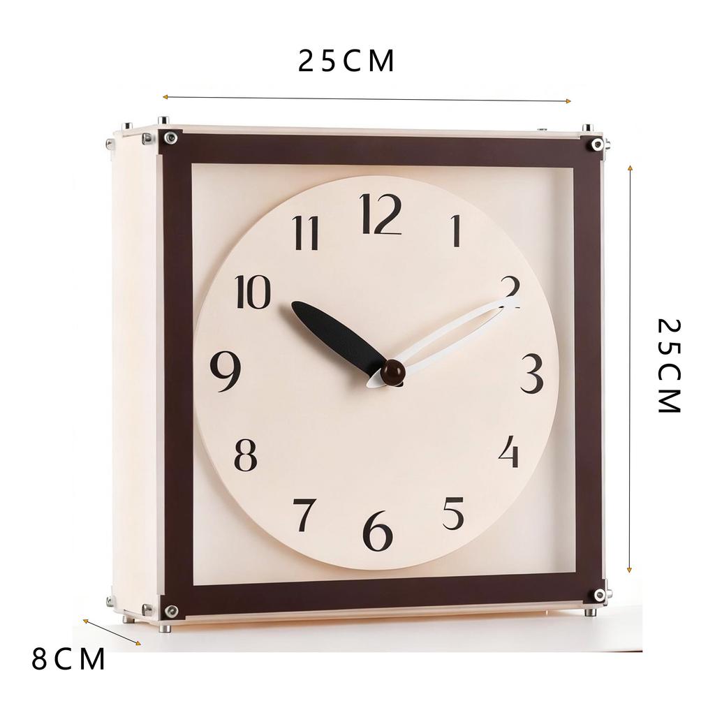 Retro Cream Aesthetic Wall Clock Punch Free Design Modern Fashion Silent Clock Creative Home Living Room Wall Decoration New