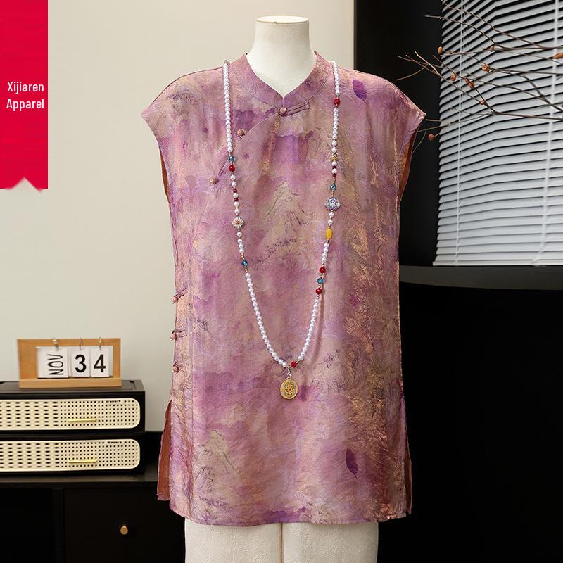 2026 National New Chinese Style Summer T-shirt for Middle-Aged and Elderly Women - Elegant Short Sleeve Top