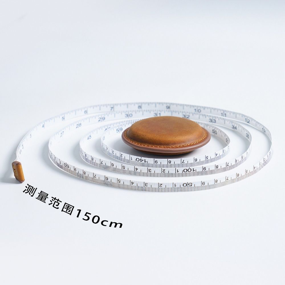 Round Retro Leather Retractable Measuring Tape  For Handicrafts