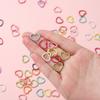 50pcs/lot Colorful 14mm Heart Jump Rings Open Split Rings Jump Rings Connector For Diy Jewelry Makings Findings Supplies